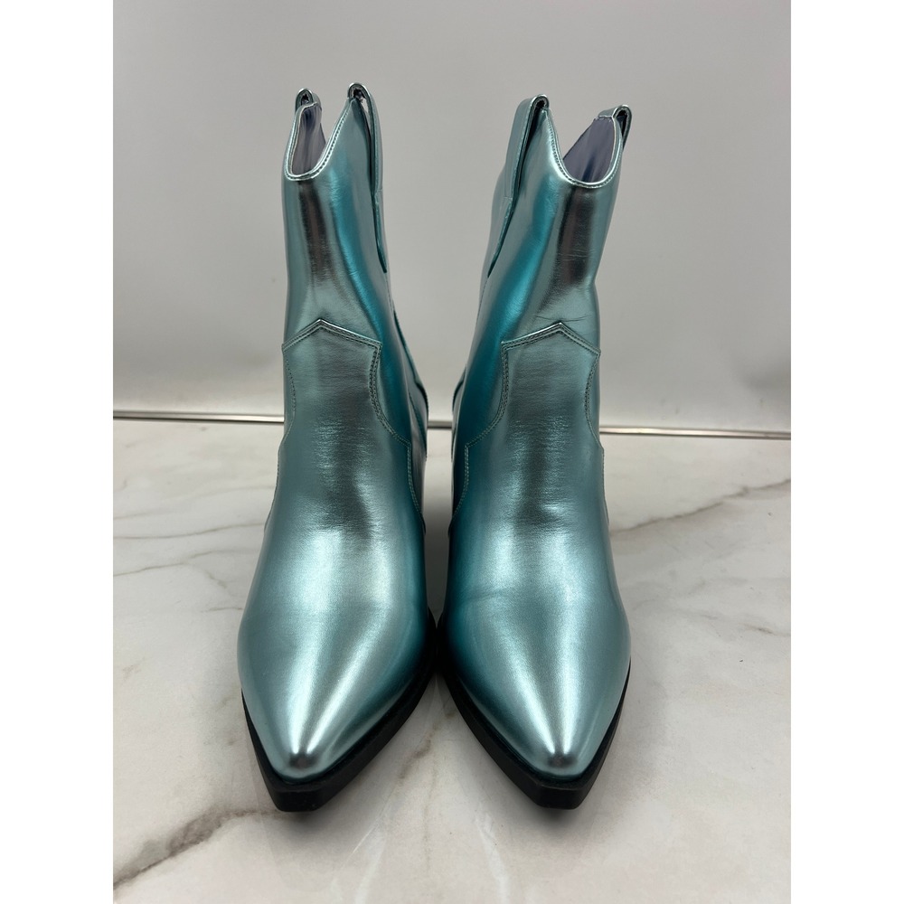 Bamboo Cowboy Boots Women's Sz 9M Blue Metallic Ankle Western Mindful-12 NWT - Picture 5 of 12